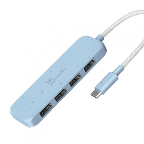 USB-хаб J5create 4 USB-A Cyan (JCH341EC-N)