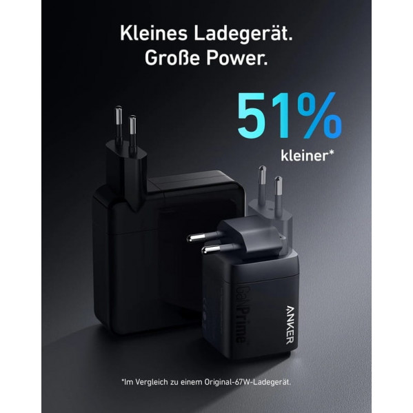 Мережевий зарядний пристрій Anker GaN Prime 67W Black (A2669313)