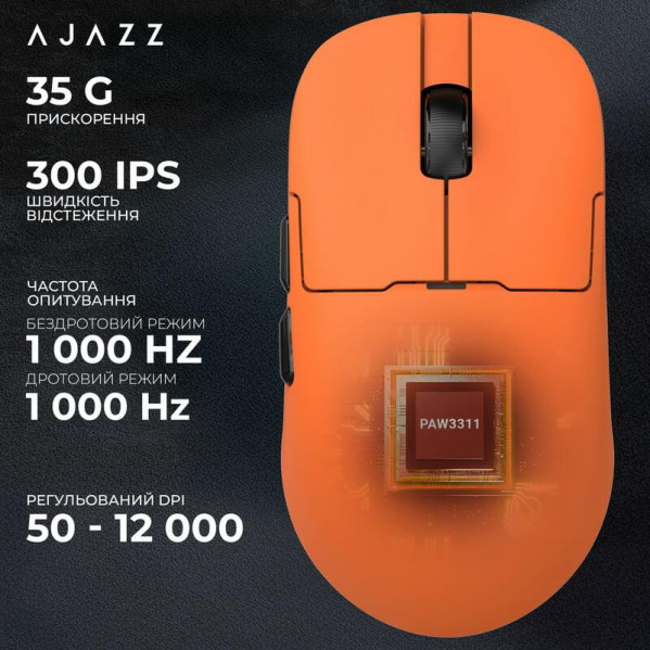 Миша бездротова Ajazz AJ159P MC Orange (AJ159P-MC-Orange)
