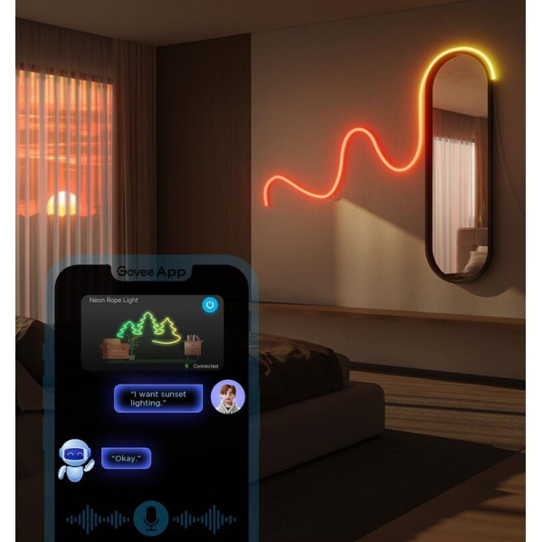 Світлодіодна стрічка розумна Govee H61D3 Neon Rope Light 2, 5 м, White (H61D5301)
