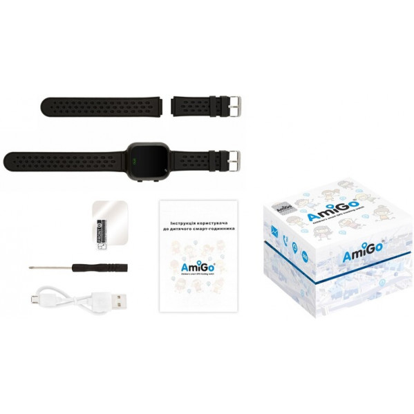 Дитячий смарт-годинник AmiGo GO009 Camera+LED WIFI Black