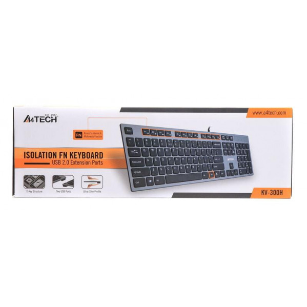 Клавiатура A4Tech KV-300H Grey/Black