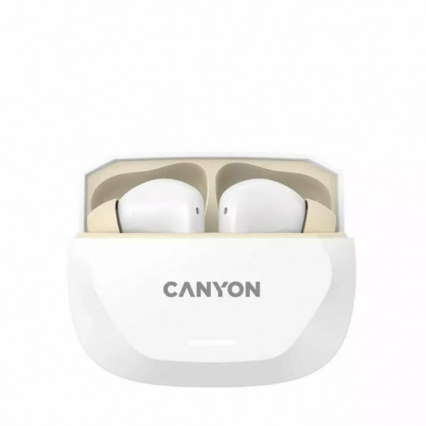 Bluetooth-гарнітура Canyon TWS-7 Hexagon White/Beige (CNS-TWS7WB)