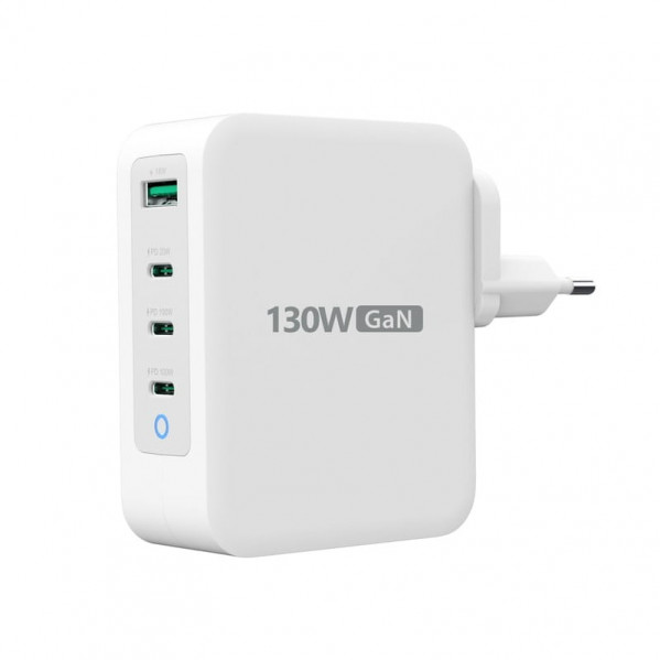 Мережевий зарядний пристрій J5create GaN USB-C 130W White (JUP43130E-EN)