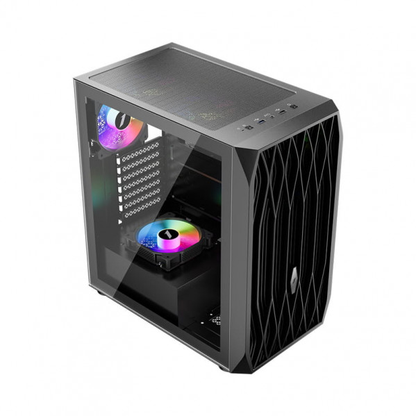 Корпус 1stPlayer AY7-BK-4F1 Black без БЖ
