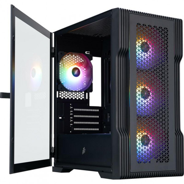 Корпус 1stPlayer T3-BK-4F1 Black без БЖ