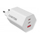 Мережевий зарядний пристрій Canyon Exagon 65 GaN 65W 2xPD 1xQC EU White (CND-CHAHEX65W)