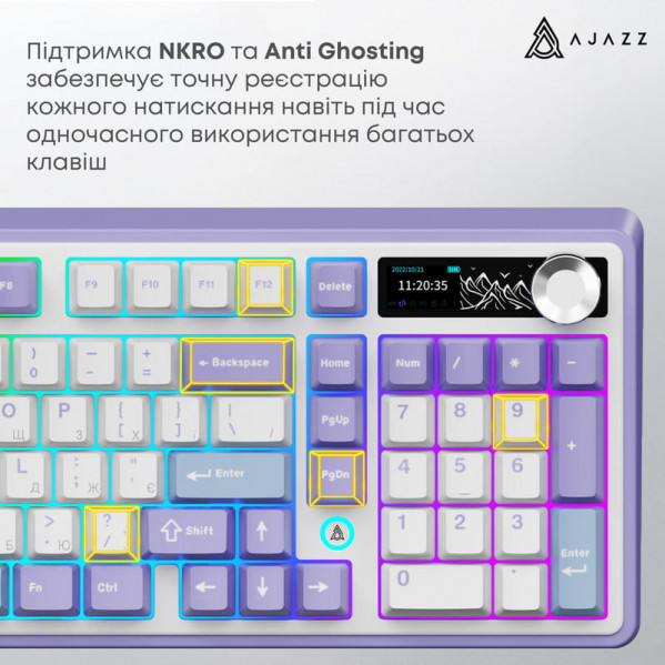 Клавіатура бездротова Ajazz AK980 V2 Gift Switch V2 White (AK980-V2-G-PWB)