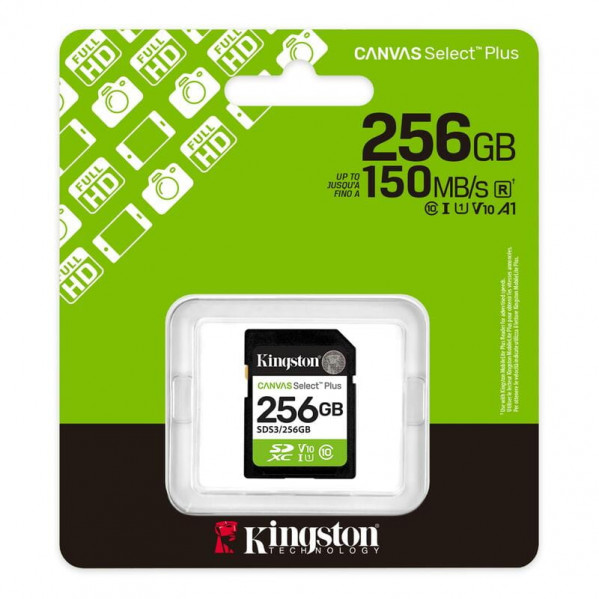 Карта пам`яті SDXC 256GB UHS-I Class 10 Kingston Canvas Select Plus R150MB/s (SDS3/256GB)