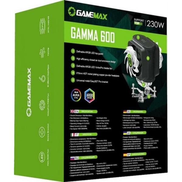 Кулер процесорний GameMax Gamma 600 ARGB