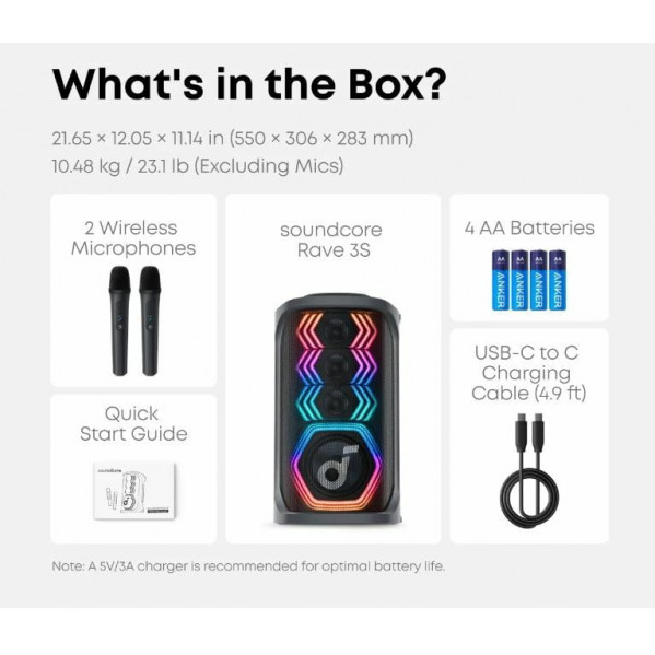 Акустична система Anker SoundCore Rave 3S Black (A31A3012)