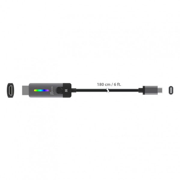 Кабель J5create USB-C - HDMI (M/M), 1.8 м, Black (JCC157-N)