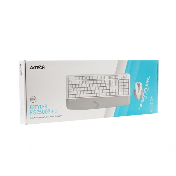 Комплект (клавіатура, миша) бездротовий A4Tech Fstyler FG2500S Plus White