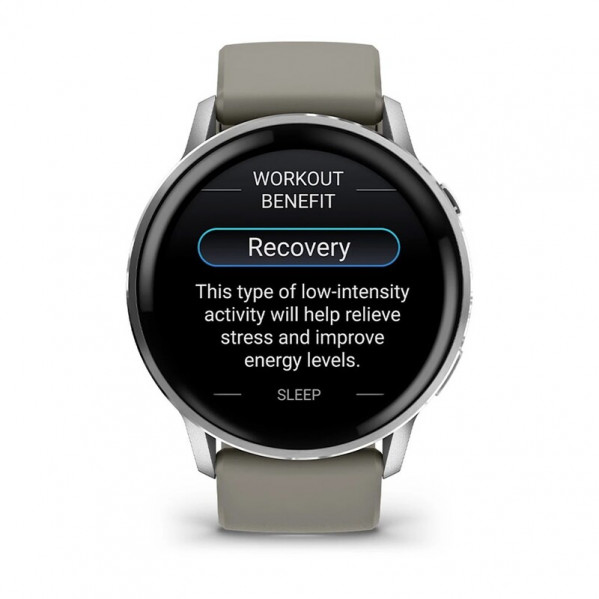 Смарт-годинник Garmin Venu 4 45mm Silver Bezel with Silver Gray Silicone Band (010-03014-01)