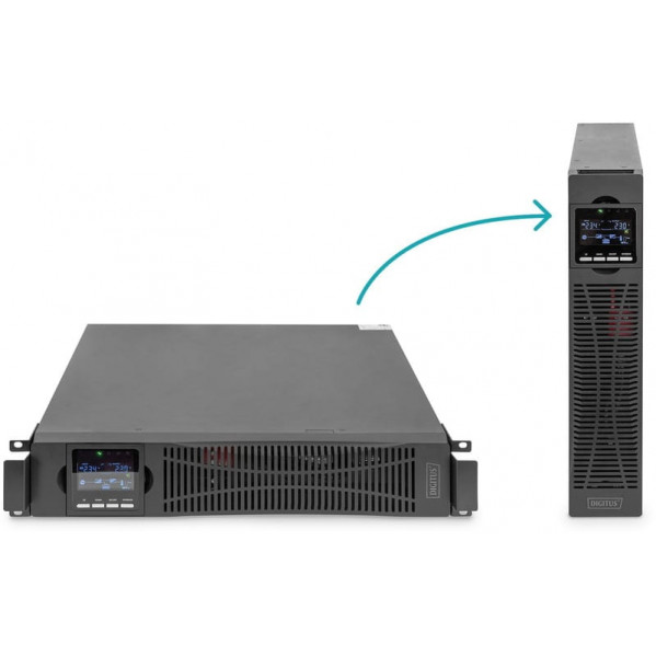 Джерело безперебійного живлення Digitus 1000VA/1000W, RTU2, LCD, RJ45, RS232, USB (DN-170093)
