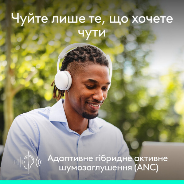 Bluetooth-гарнітура Logitech Zone Wireless 2 ES Off-White (981-001508)