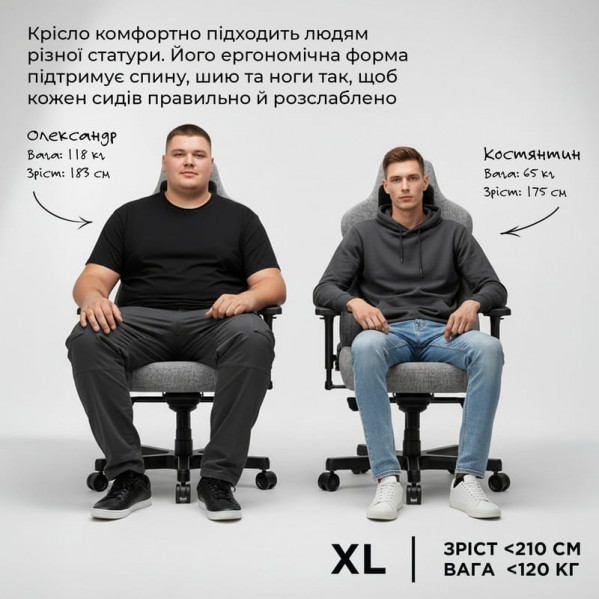 Крісло для геймерів Anda Seat Kaiser 3E Size XL Black (AD23YC-XL-09-B-CF-B01)