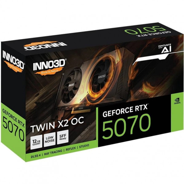 Вiдеокарта GF RTX 5070 12GB GDDR7 Twin X2 OC Inno3D (N50702-12D7X-195064N)
