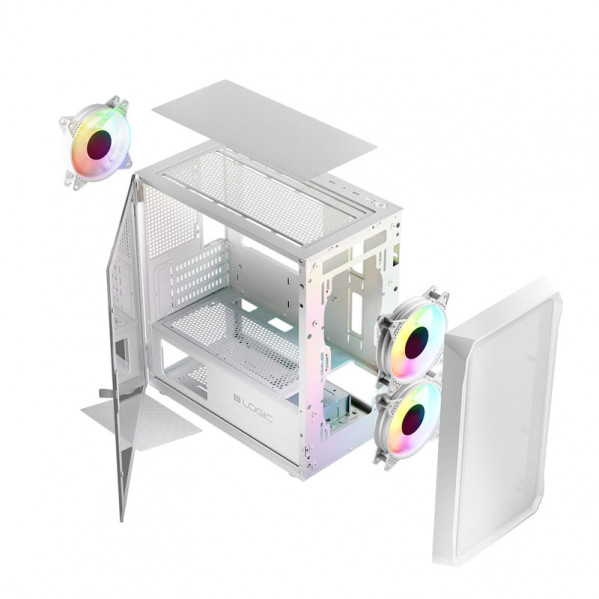 Корпус LogicConcept Portos ARGB Mini White без БЖ (AM-PORTOS-20-0000000-0002)