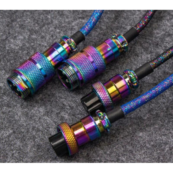Кабель для клавіатури Keychron Premium Coiled Aviator Cable-Angled Purpule (CAB3_KEYCHRON)