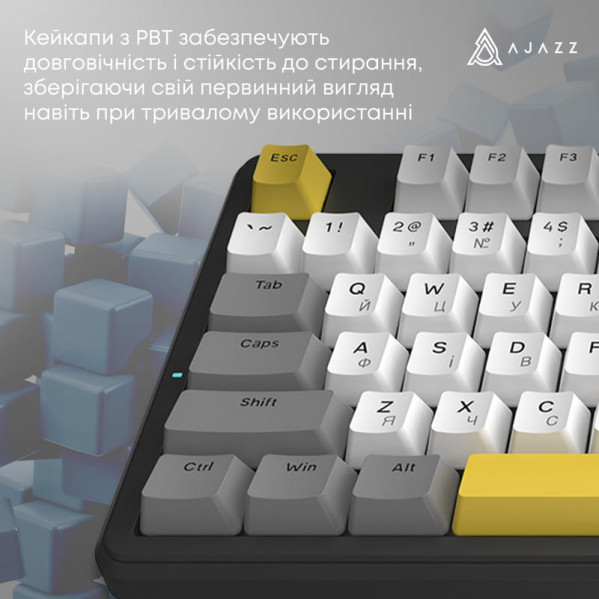 Клавіатура Ajazz AK870 V2 Flying Fish Switch Black USB-C (AK870-V2-FF-BGY)