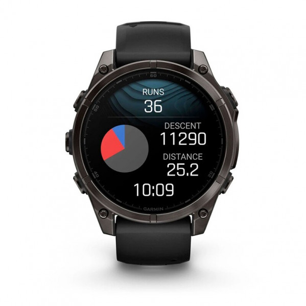 Смарт-годинник Garmin Fenix 8 47mm AMOLED Sapphire Carbon Gray Titanium with Pebble Gray Silicone Band (010-02904-21)