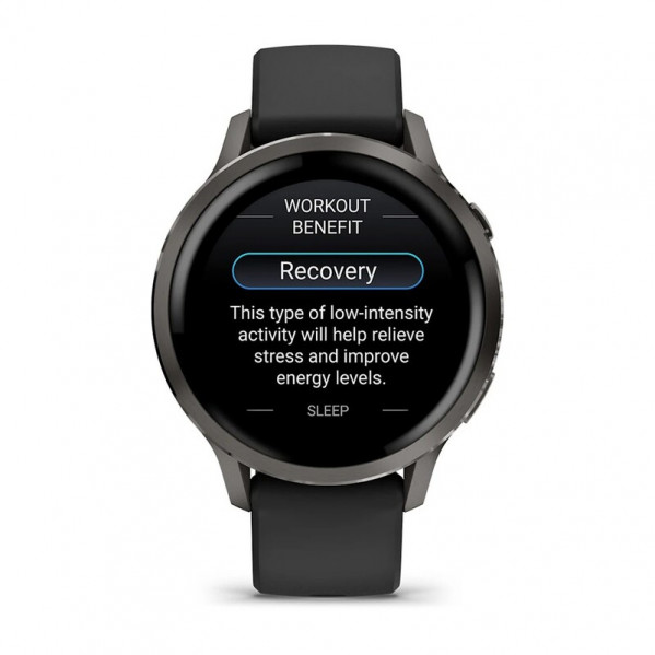 Смарт-годинник Garmin Venu 4 41mm Slate Bezel with Black Silicone Band (010-03013-02)