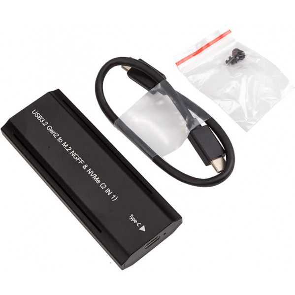 Зовнішня кишеня PowerPlant для SSD M.2 PCIe NGFF/NVMe USB3.2, 20Gbps (HC380527)