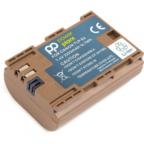Акумулятор PowerPlant Canon TLP-E6 2250mAh з кабелем Type-C (CB970896)