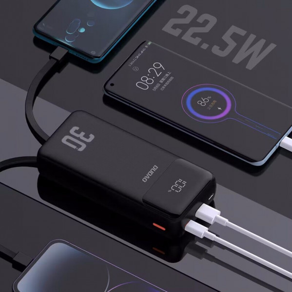 Універсальна мобільна батарея Dudao K15 Max 30000mAh 22.5W Black (6977196682478)