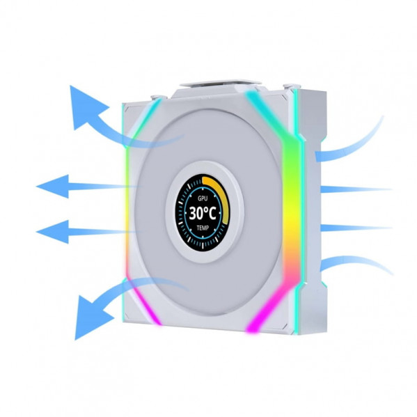 Вентилятор Lian Li Uni Fan SL Wireless LCD 120-3 Reverse White (G99.12RSLLCD1W3W.00)