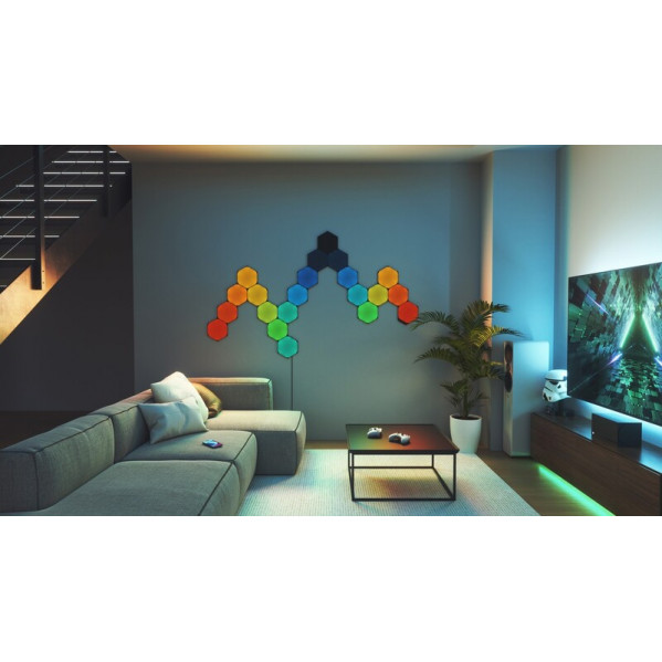 Додаткові панелі Nanoleaf Shapes Ultra Black Hexagons Expansion Pack, Apple HomeKit, 3 шт. (NL42-0101HX-3PK)
