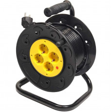 Фільтр живлення PowerPlant JY-2000/20 (PPRA08M200S4) 4 розетки, 20 м, чорний, на котушці