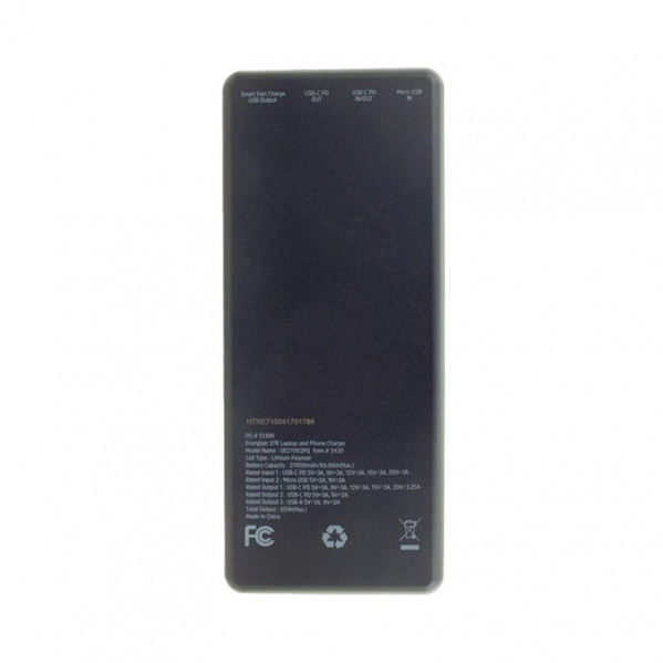 Універсальна мобільна батарея Energizer UE27062PQ 27000mAh 65W Black