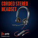 Гарнітура Poly стерео On-ear Poly Blackwire 3320-M Black (8X220AA)
