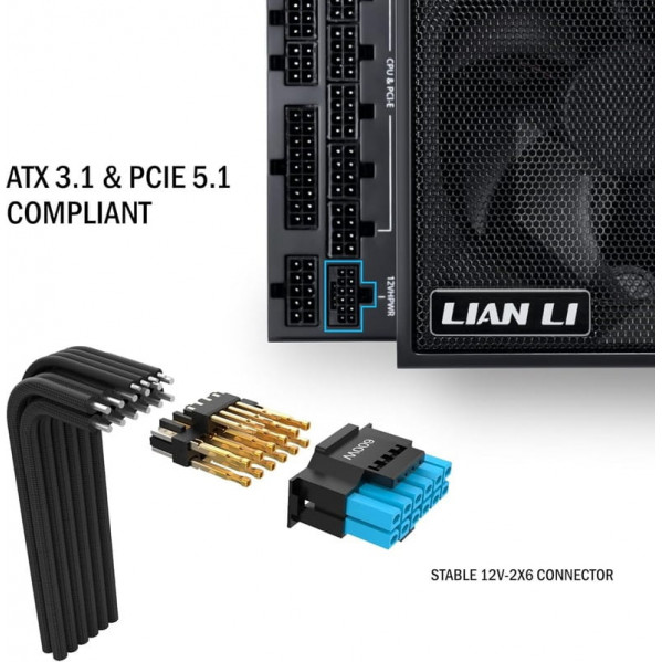 Блок живлення Lian Li EDGE1000, 80 Plus Platinum, Black, EU Cord (G9P.EG1000.BE00.EU)