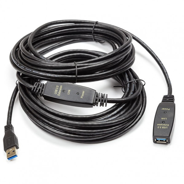 Активний подовжувач PowerPlant USB 3.0 AM - AF, 10 м (CA912858)